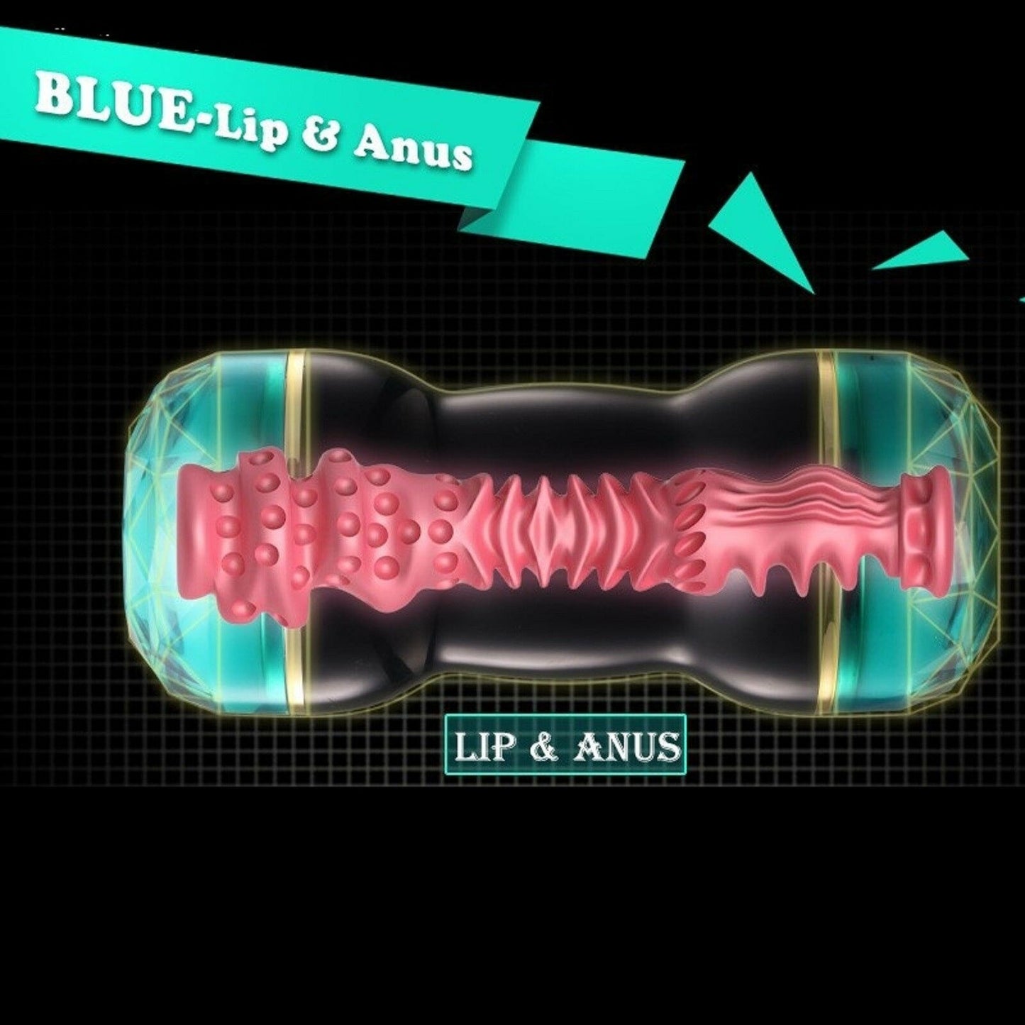 Male Masturbator Double Ended Pocket Pussy Stroker Ass Mouth Vagina Sex Toy NEW