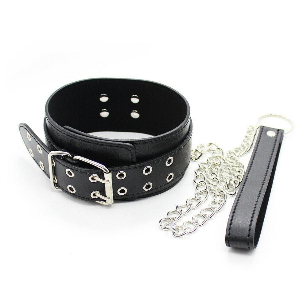 5pcs BDSM Handcuffs Ankle Cuffs Collar Fetish Bondage Kit Restraint PU Leather