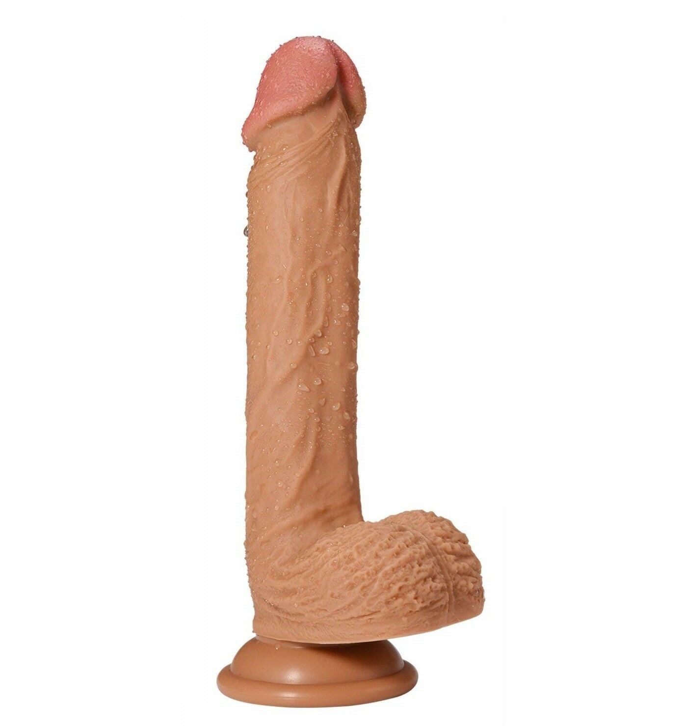 Dildo Dong Realistic Penis Cock Suction Cup Soft Head & Balls Adult Sex Toy