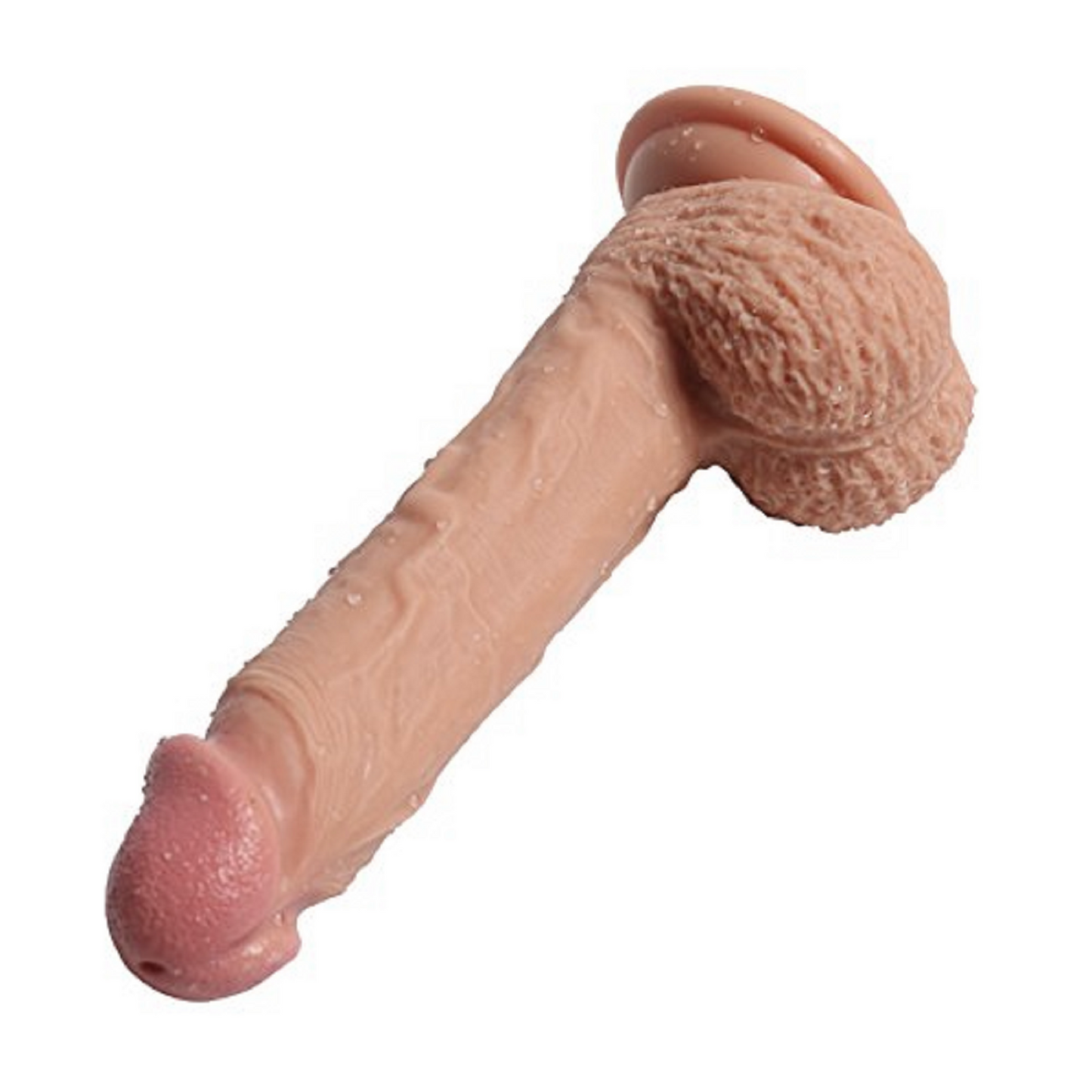 Dildo Dong Realistic Penis Cock Suction Cup Soft Head & Balls Adult Sex Toy
