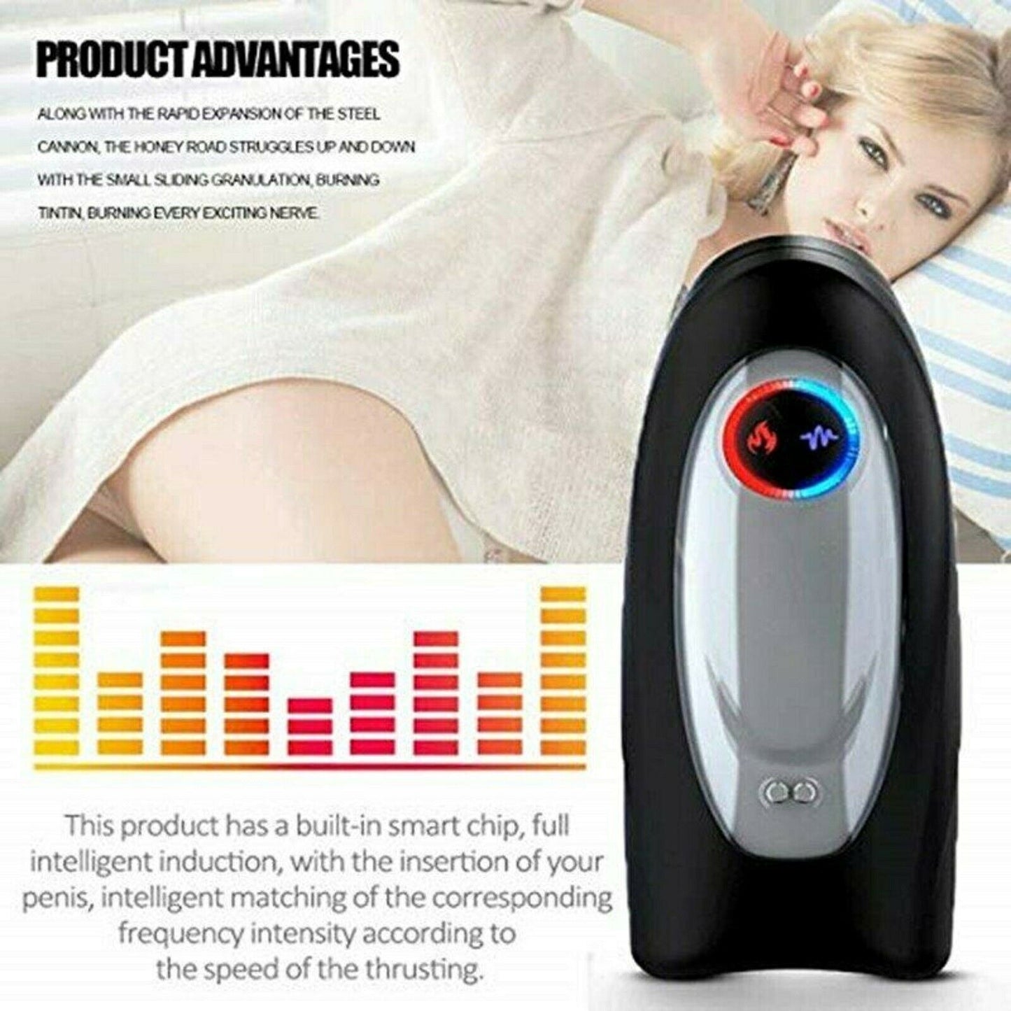 Stroker Vibrating Male Masturbator Heating Penis Oral Vibrator Trainer Sex Toy
