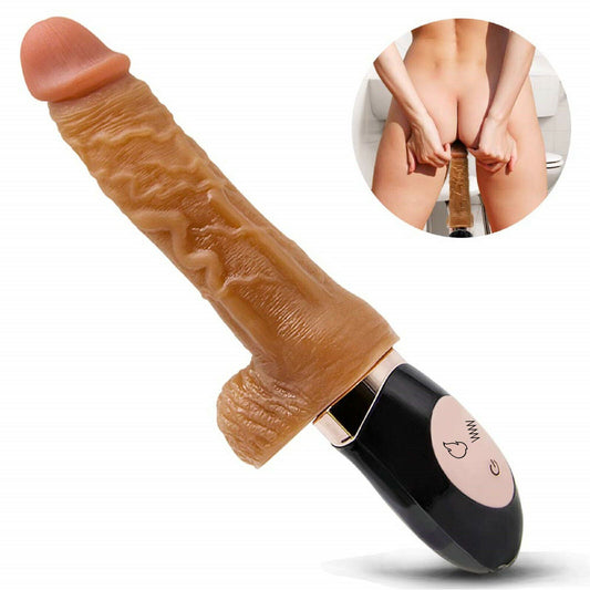 7" Realistic Dildo Vibrating Rotating Heating Dong Rechargeable Vibrator Sex Toy