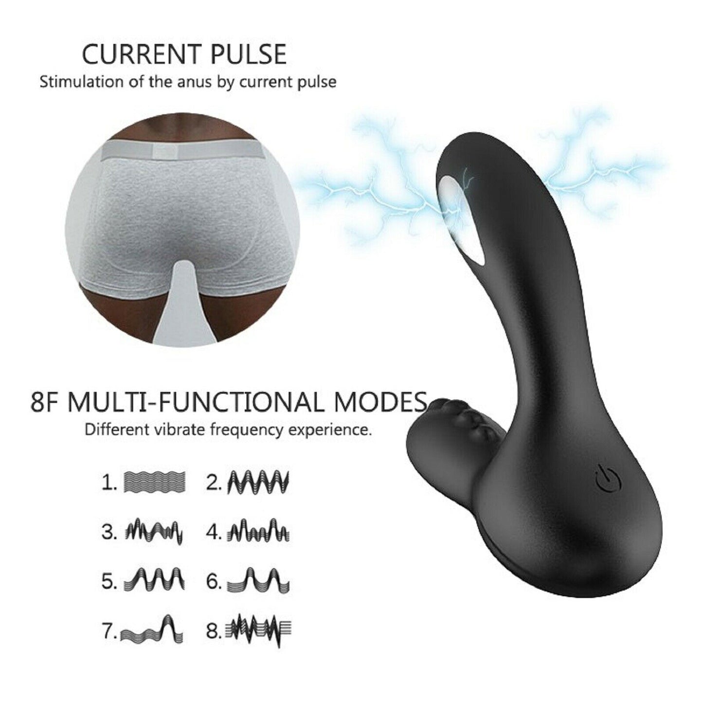 Electric Shock Prostate Massager Anal Plug Vibrator Electro E Stim Dildo Sex Toy