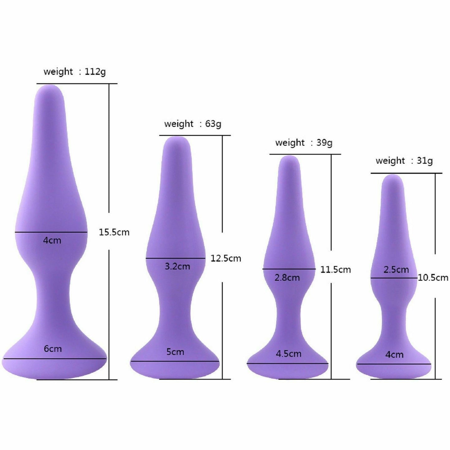 4 Pack Silicone Anal Butt Plug Anal Beads Trainer Kit Sub BDSM Gay Sex Toy New