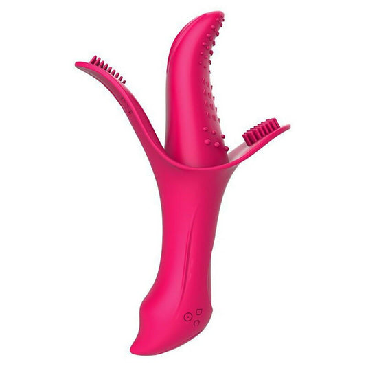 G-Spot Licking Tongue Vibrator Clitoris Dildo Nipple Clit Stimulator USB Sex Toy