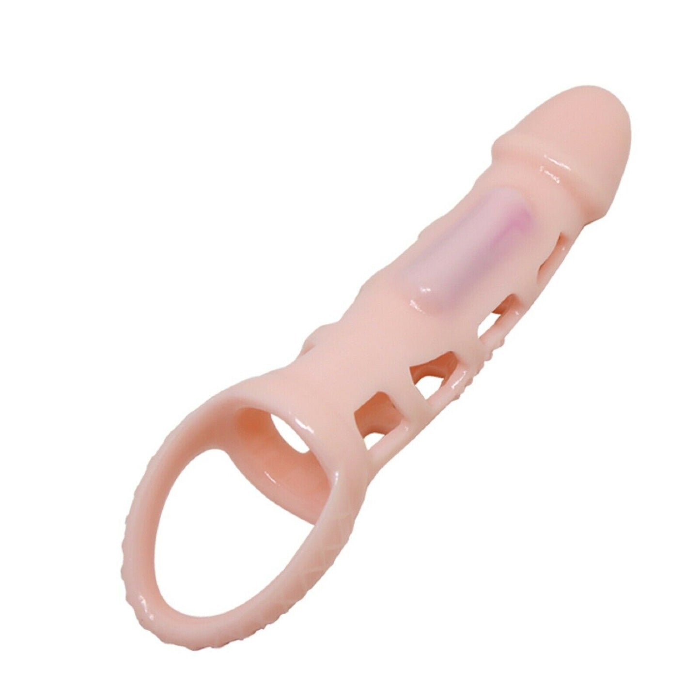 Vibrating Sleeve Penis Extender Cock Ring Delay Sleeve Extension Men Sex Toy New