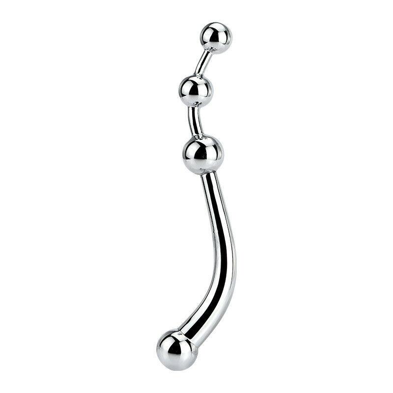 Stainless Steel Dildo Wand Massager Vagina Anal Beads Butt Plug Metal Sex Toy