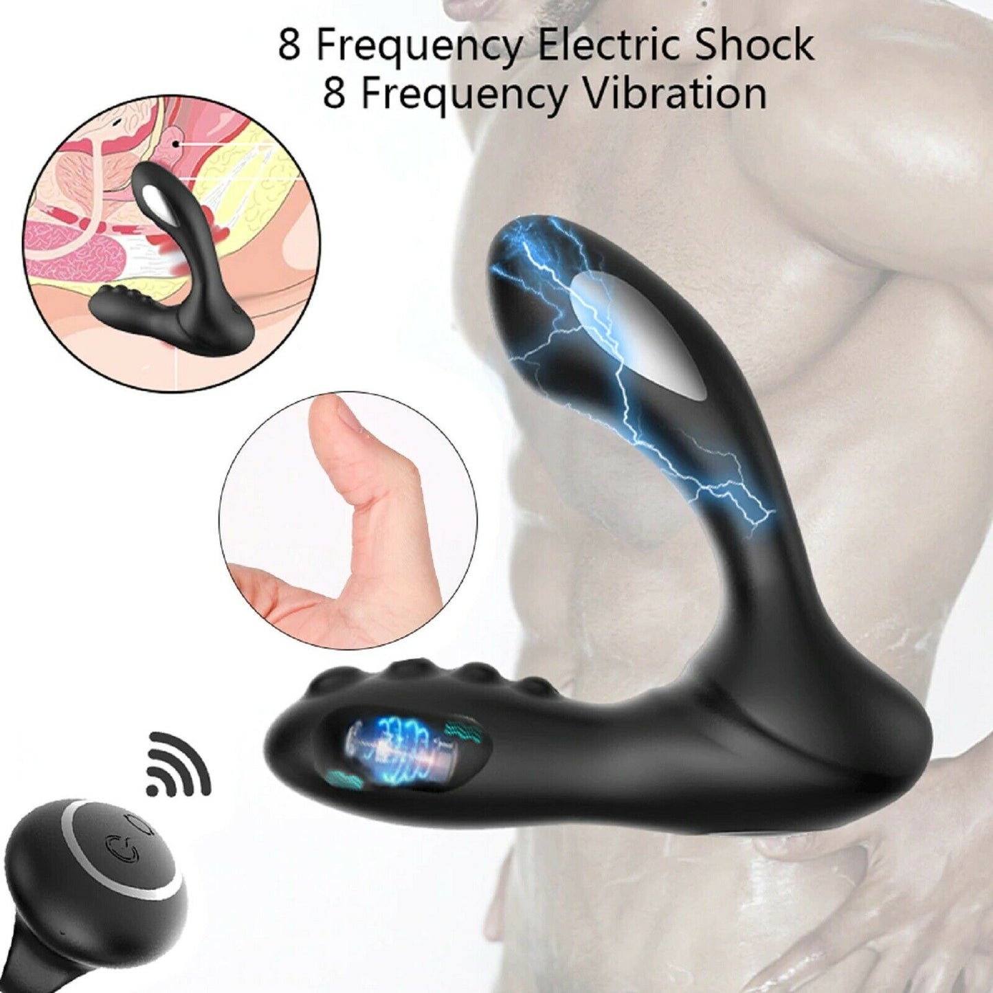 Electric Shock Prostate Massager Anal Plug Vibrator Electro E Stim Dildo Sex Toy