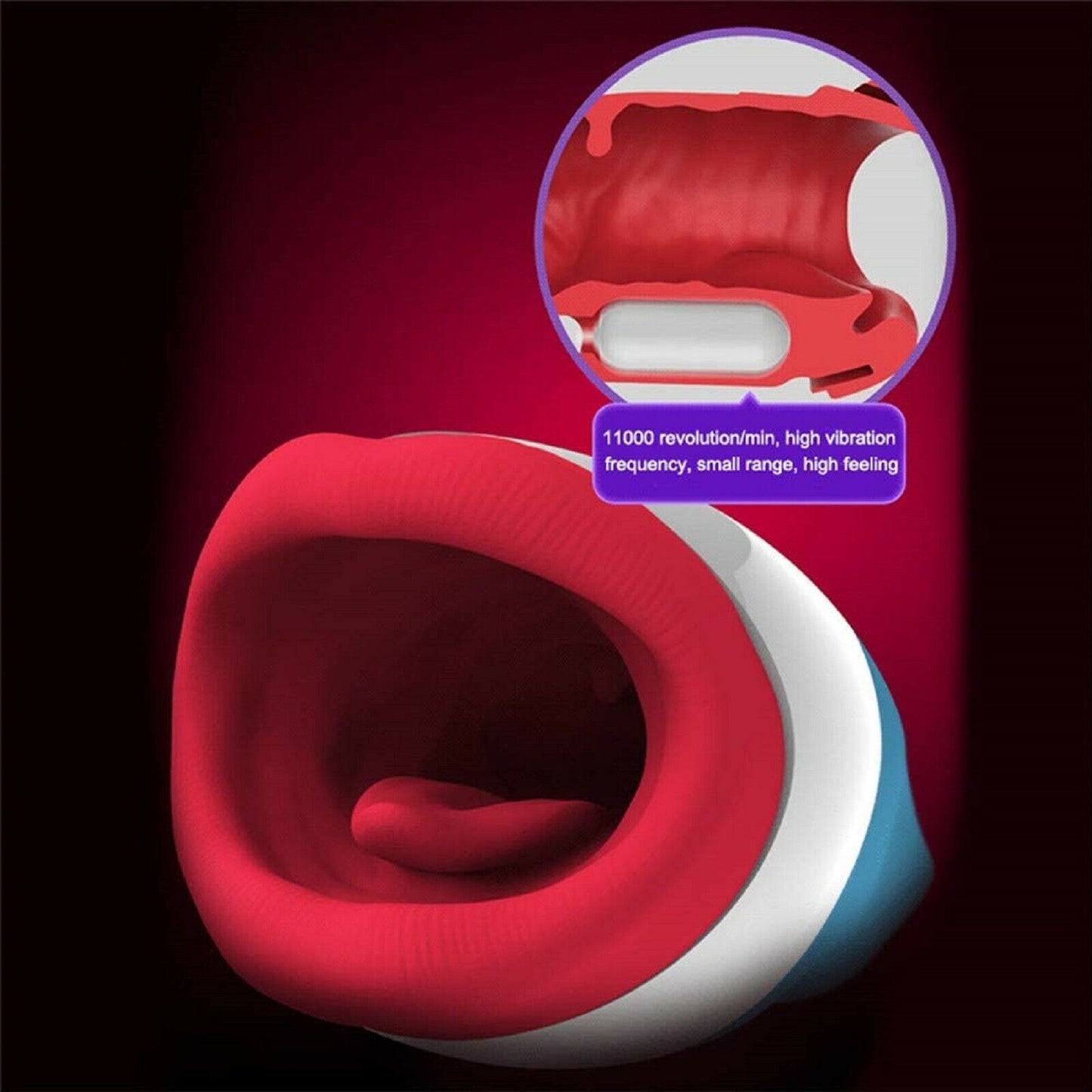Vibrating Oral Sex Toy For Men Auto Stroker Cup Masturbator Male Masturbation