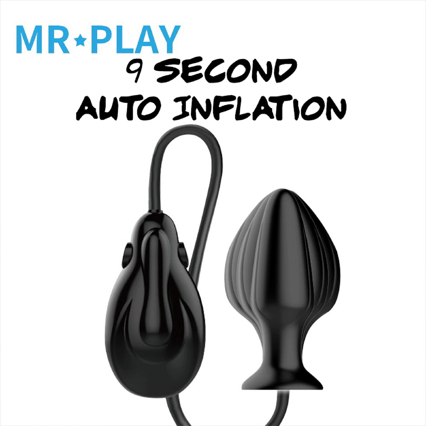 Inflatable Vibrating Anal Butt Plug Large Vibrator Prostate Massager Men Sex Toy