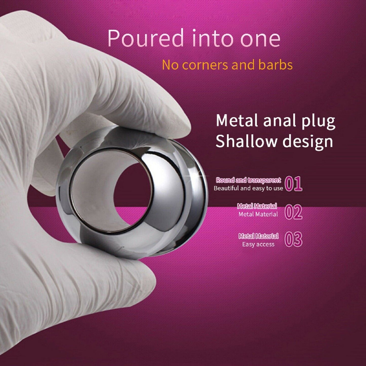 Hollow Steel Anal Butt Plug Dildo Speculum Dilator Stretcher Peephole Sex Toy