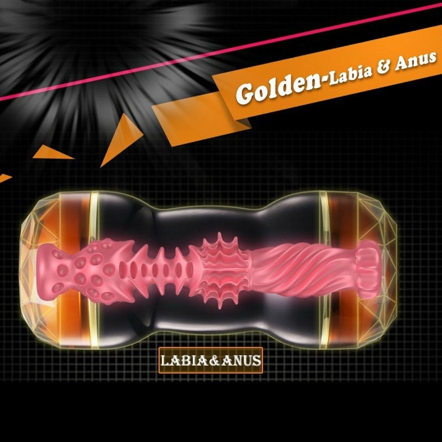 Male Masturbator Double Ended Pocket Pussy Stroker Ass Mouth Vagina Sex Toy NEW