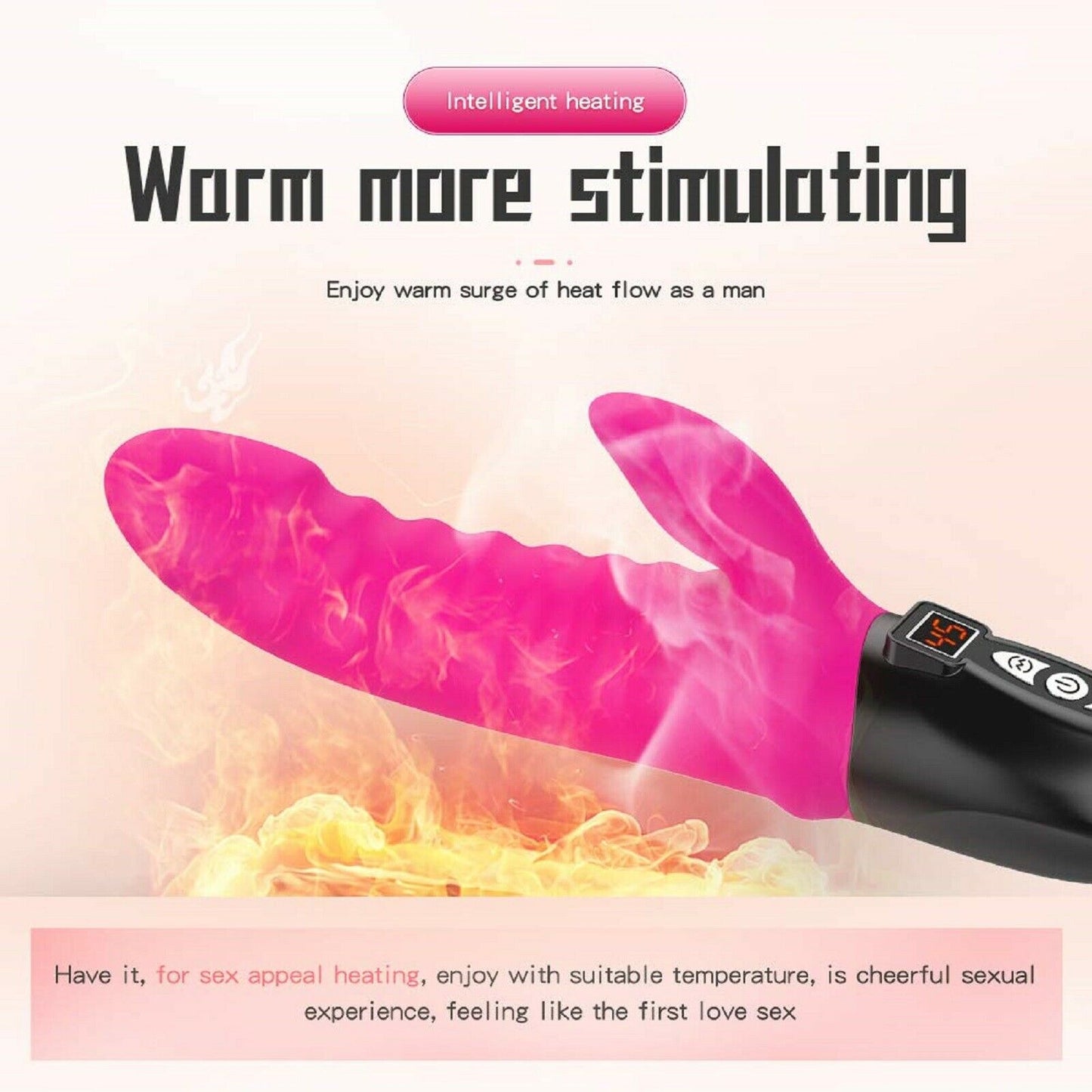 Large Big Vibrator Dildo Clit G-spot Female Warming Wand Rechargeable Sex Toy
