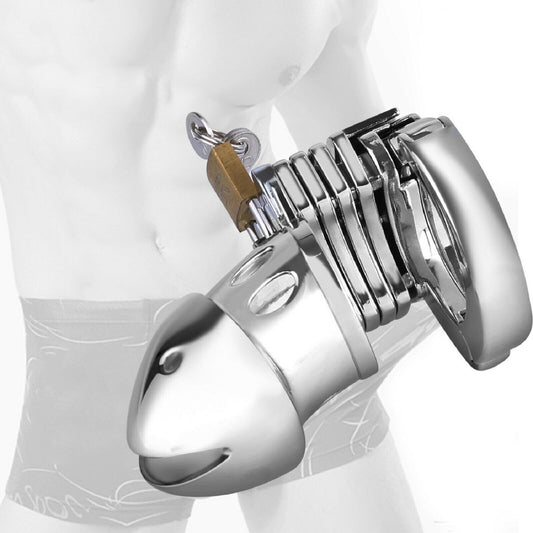 Steel Chastity BDSM Cock Penis Cage Male Metal Ring Kit Steel Restraint Bondage