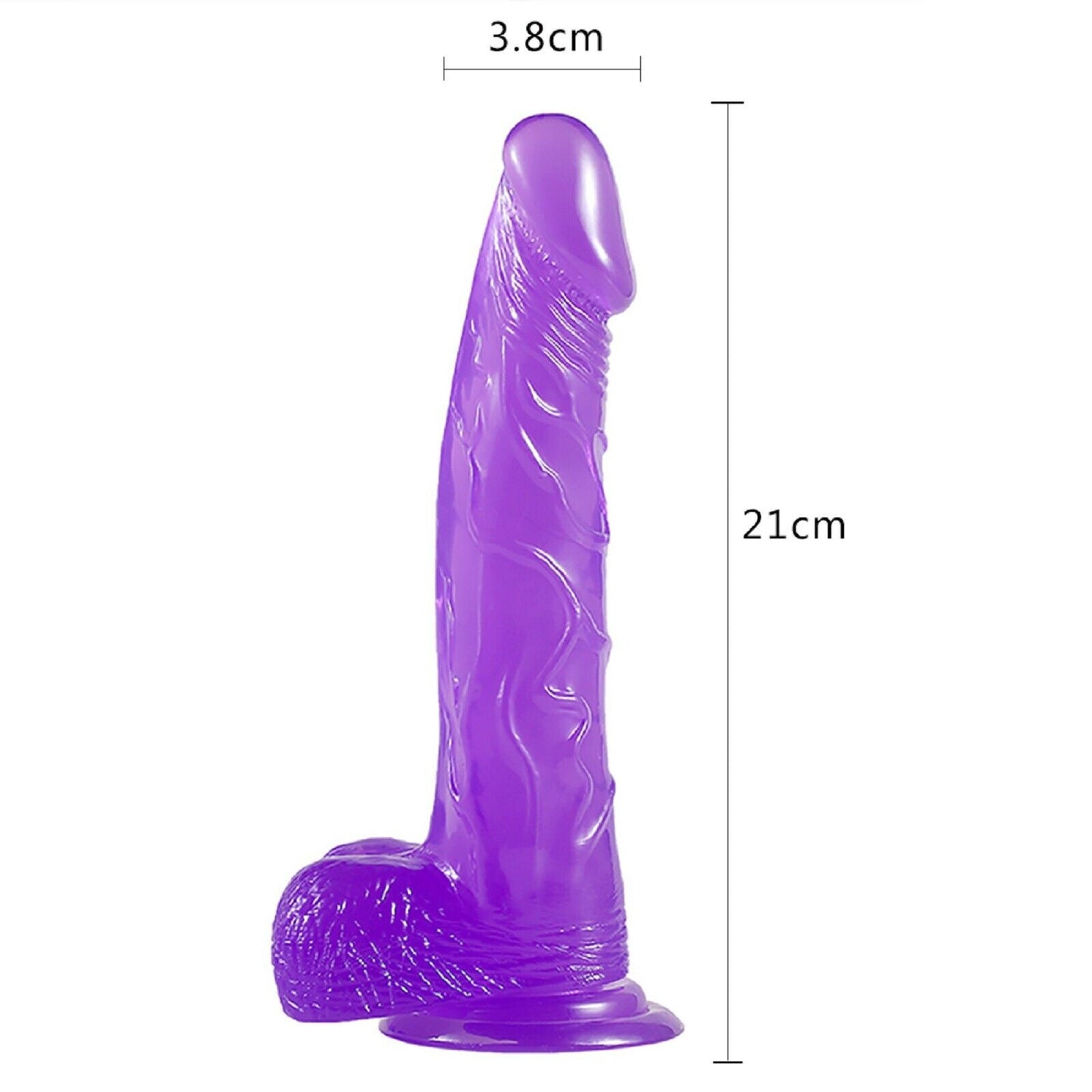 8.3" Dildo Dong Large Realistic Penis Cock Balls Viginal Suction Cup Sex Toy New