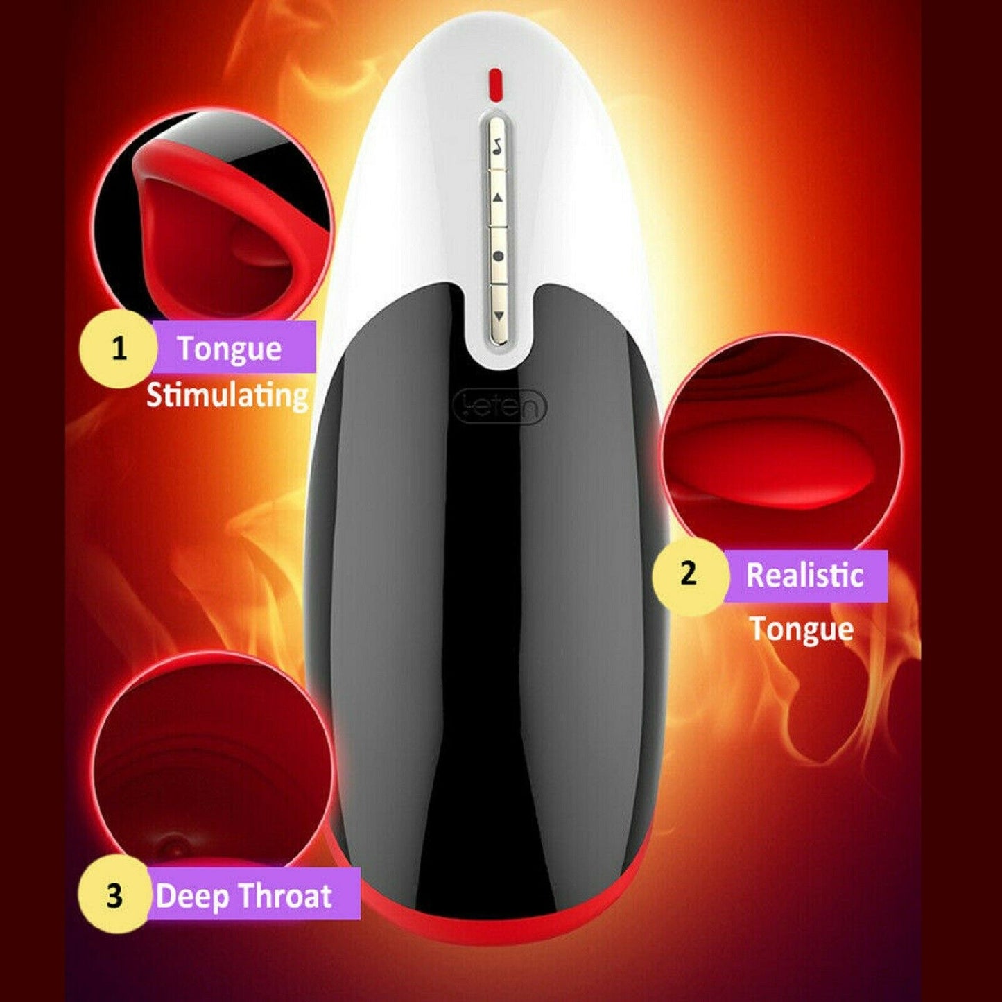 Male Masturbator Cup Auto Vibrating Oral Masturbation Stroker Heating Sex Toy