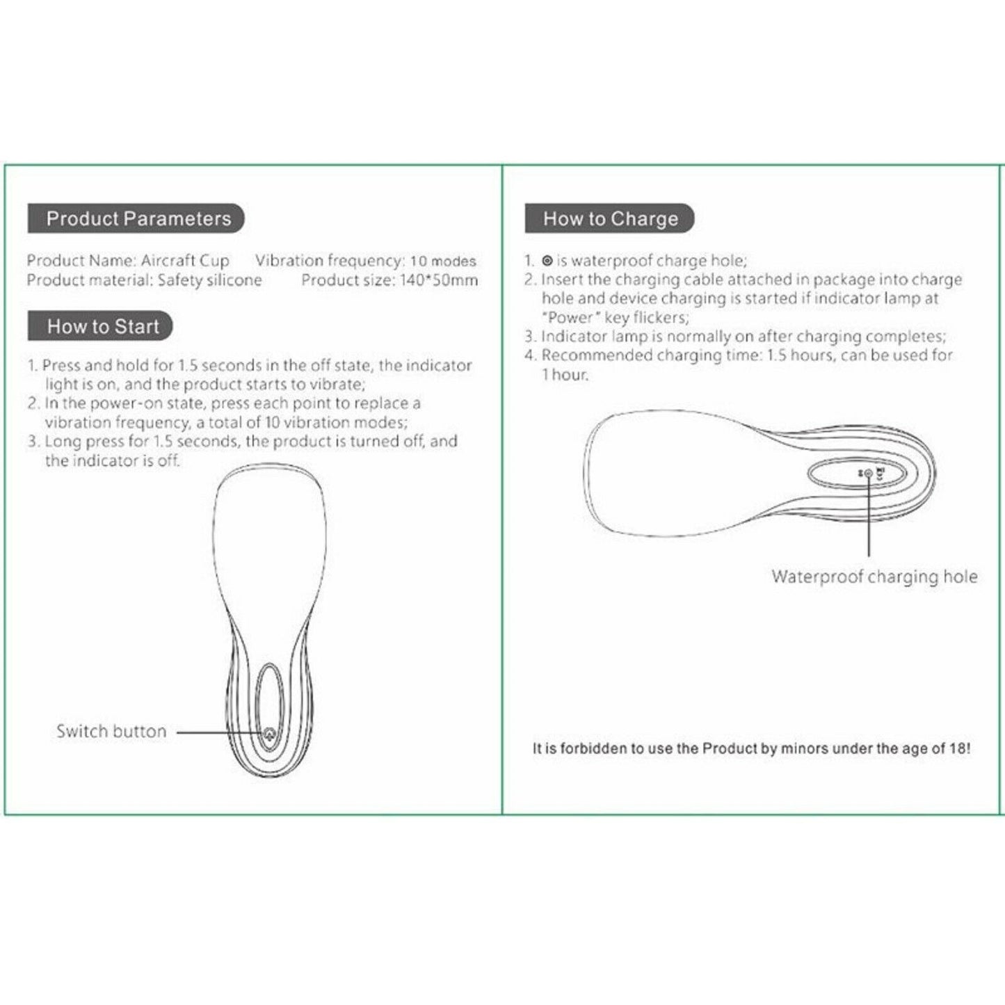 Vibrating Male Masturbator Stroker Rechargeable Penis Vibrator Trainer Sex Toy