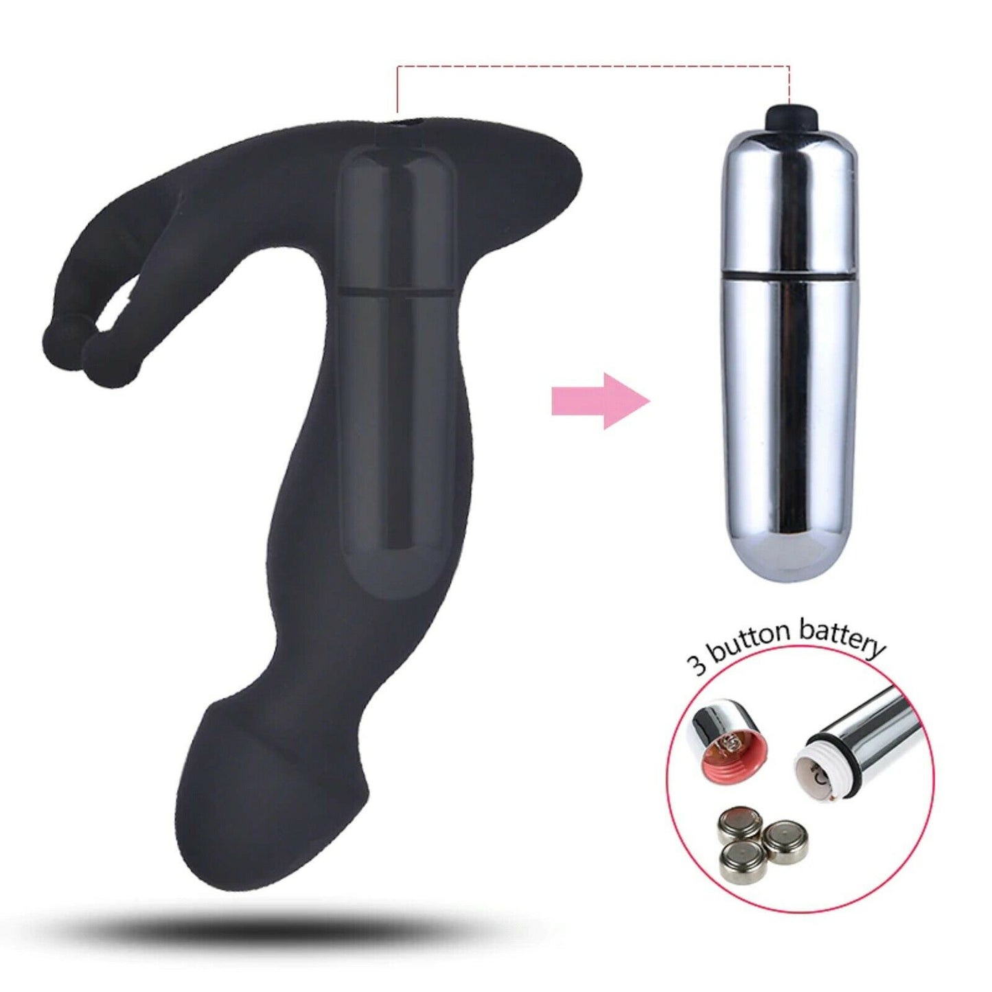 Prostate Massager Male Female Vibrator G-Spot Anal Bead Butt Plug Dildo Sex Toy