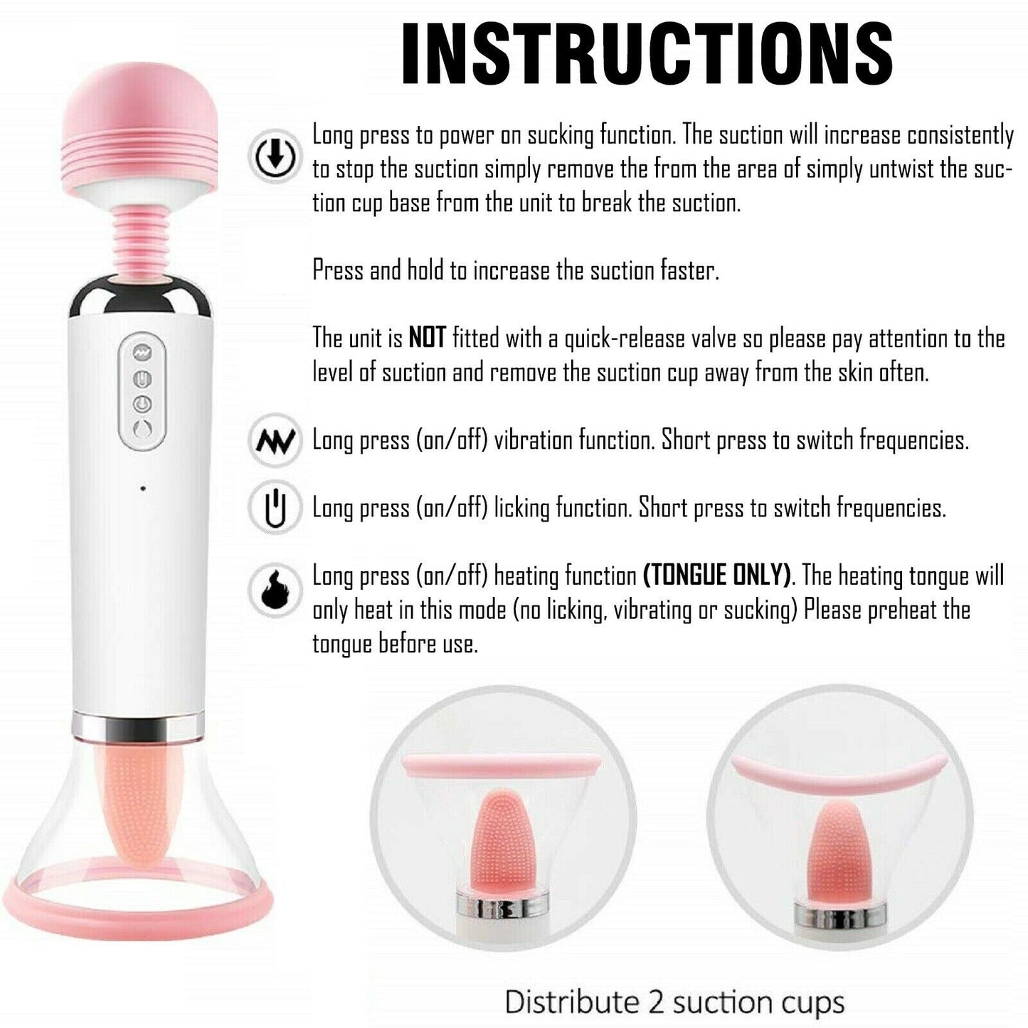 Big Dildo Wand Vibrator Clit Sucking Licking Heating USB Pussy Pump Sex Toy NEW