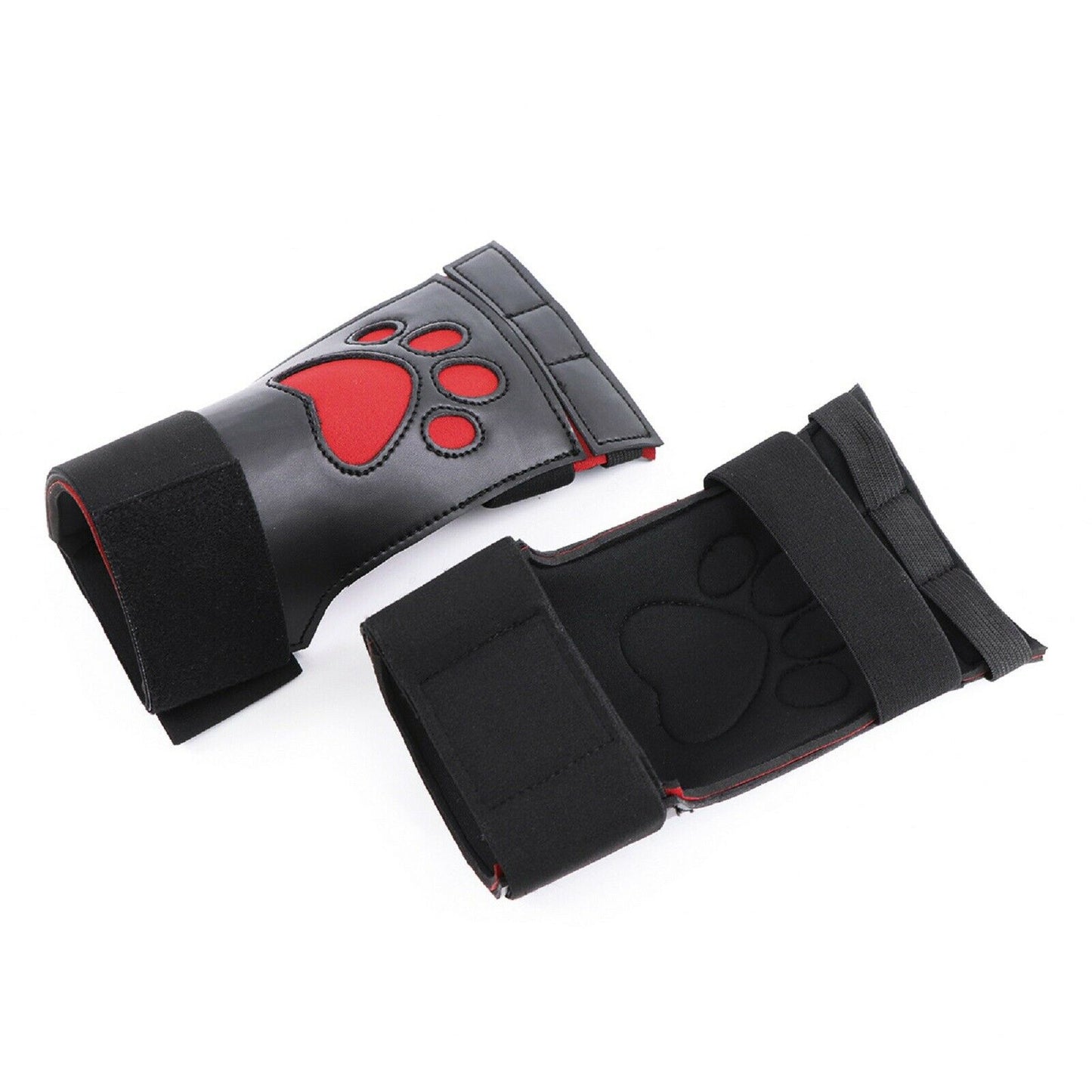 Puppy Pup Play Mittens Flax Leather Gloves Cosplay Fetish Paw Mitts Dress Up NEW