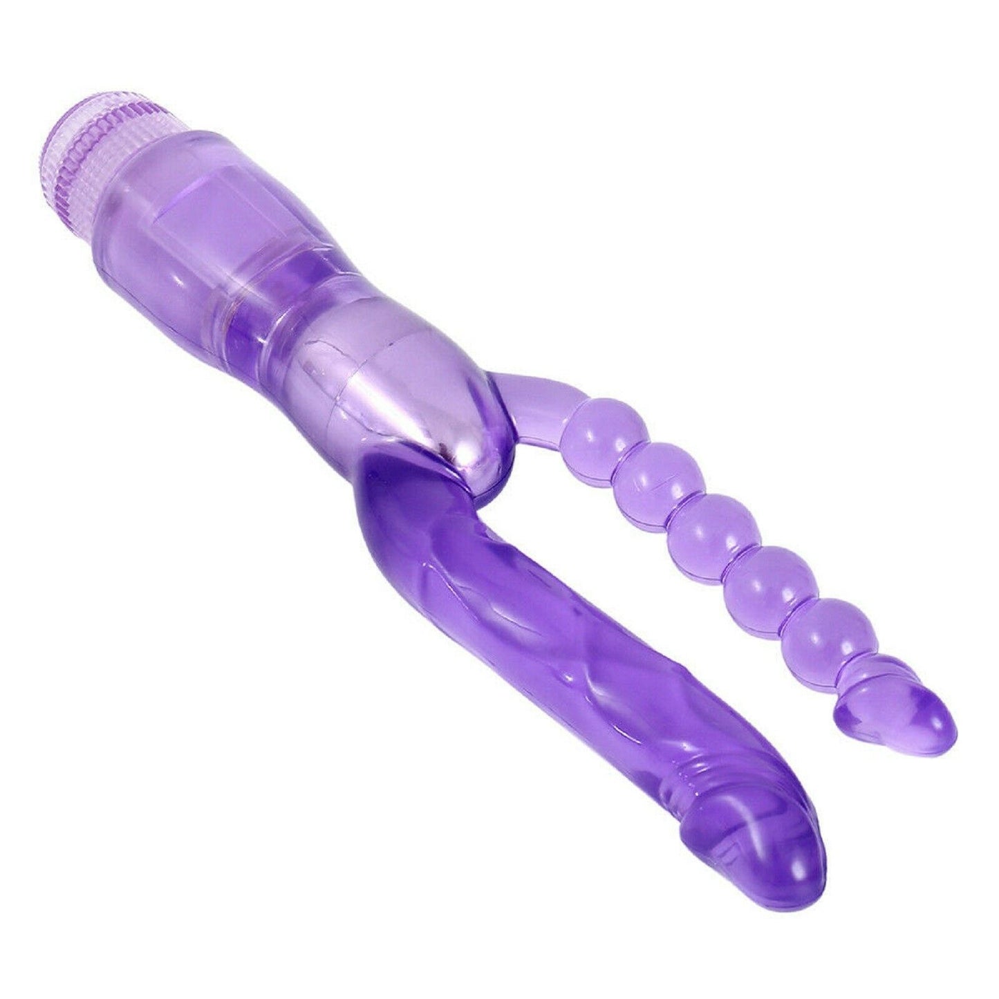 Double Penetration Ended Vibrating Dildo Dong Vibrator Anal G-Spot Sex Toy New