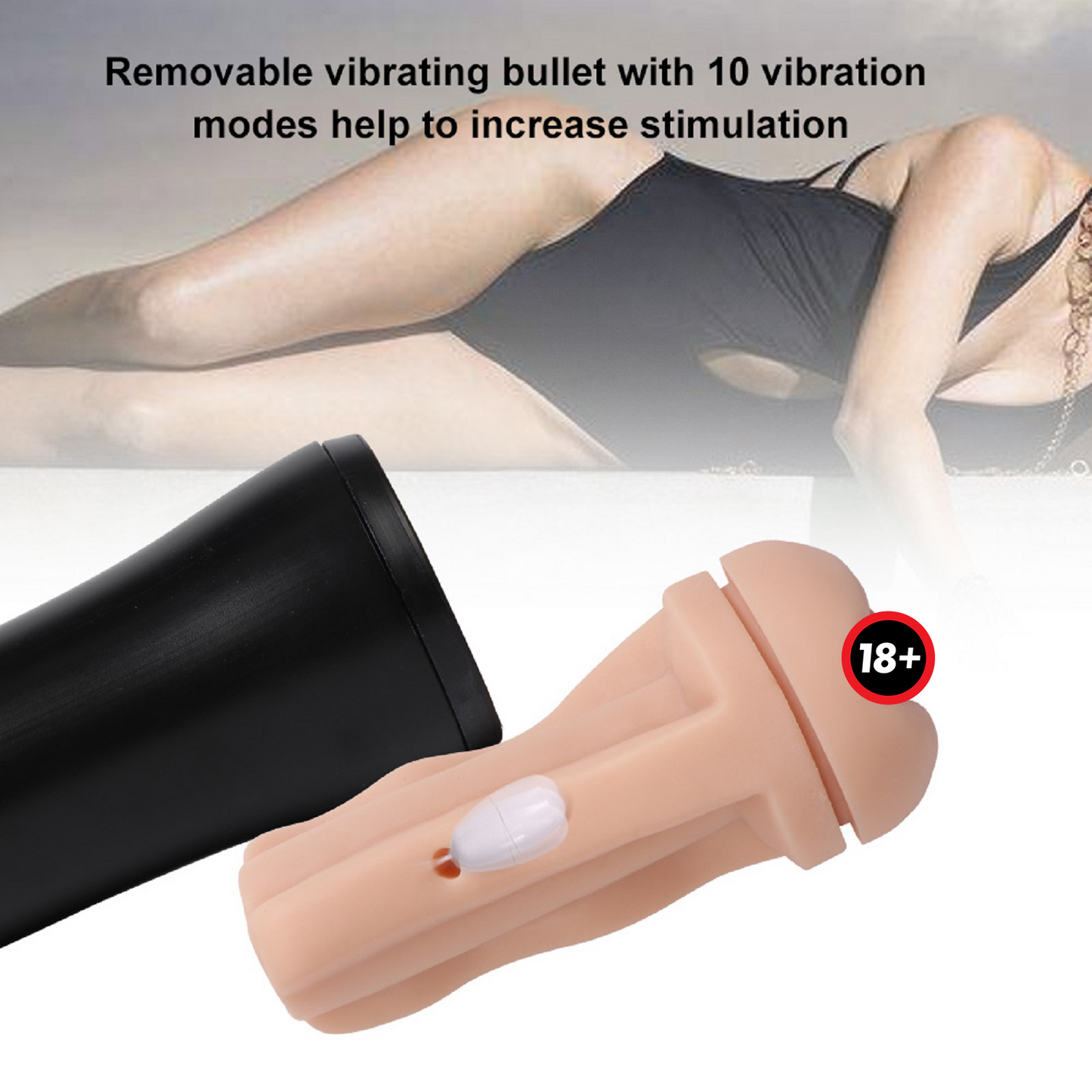 Vibrating Male Auto Masturbator Pussy Stroker Rechargeable Realistic Men Sex Toy