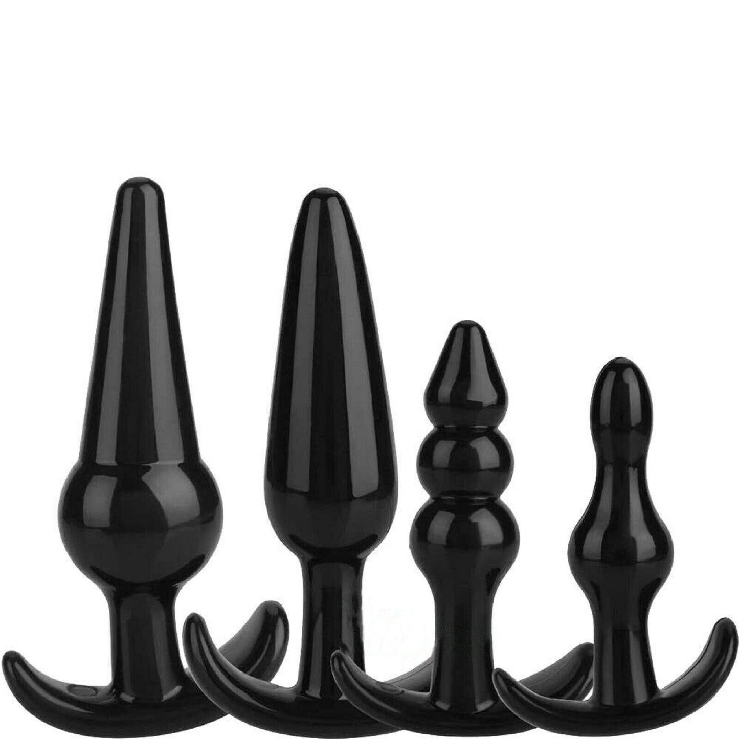 4 Pack Anal Butt Plug Dildo Dong Set Beads Prostate Massager Trainer Gay Sex Toy