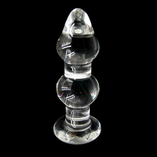 Crystal Large Glass Dildo Dong Thread Thruster Anal Plug Beads Butt Plug Sex Toy