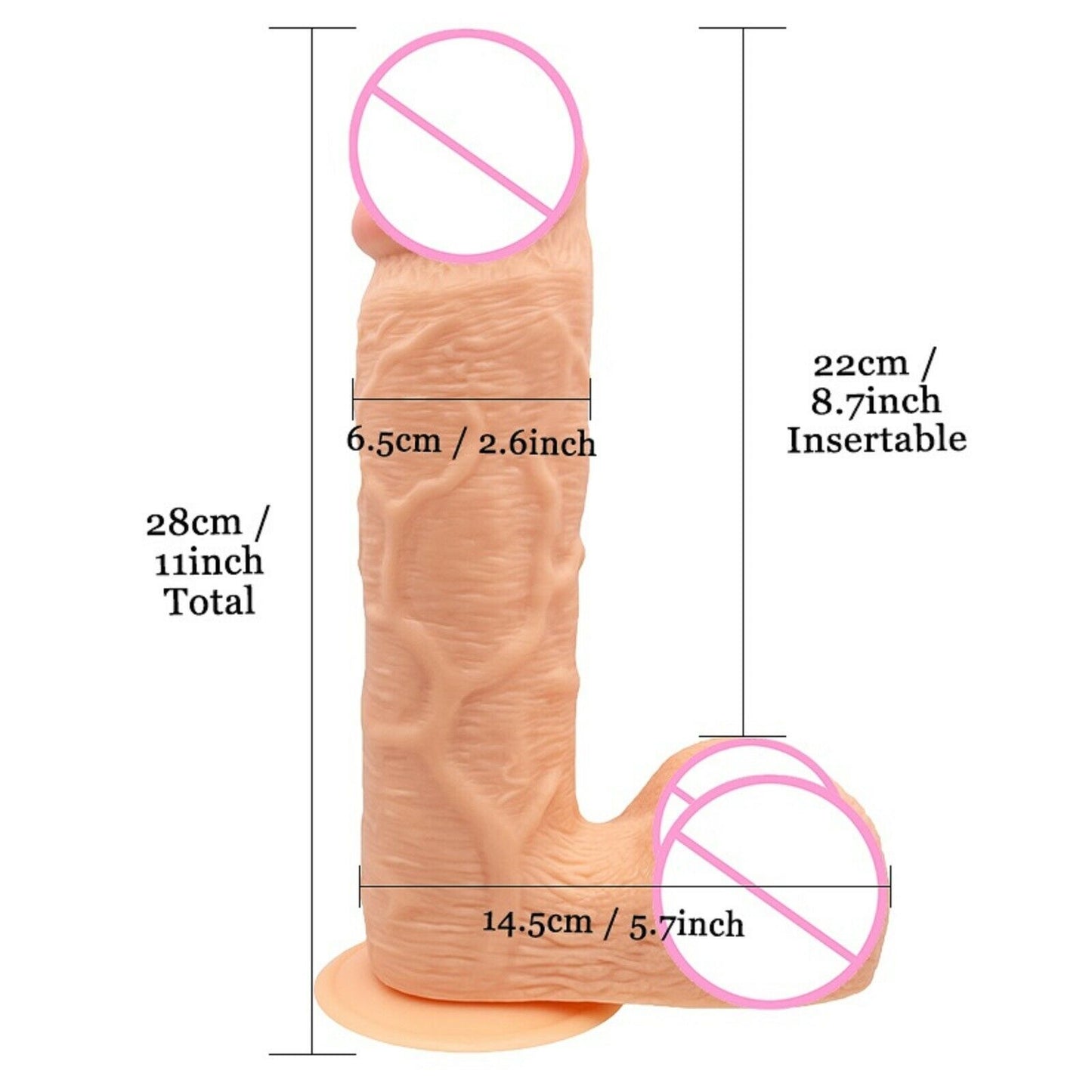 11" Realistic BIG THICK Monster MASSIVE Dildo Dong Penis HUGE Cock Adult Sex Toy