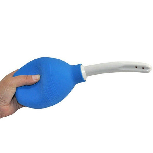 Anal Rectal Cleaner Enema Bulb Douche Vaginal Syringe Blue Silicone Douche 350ML