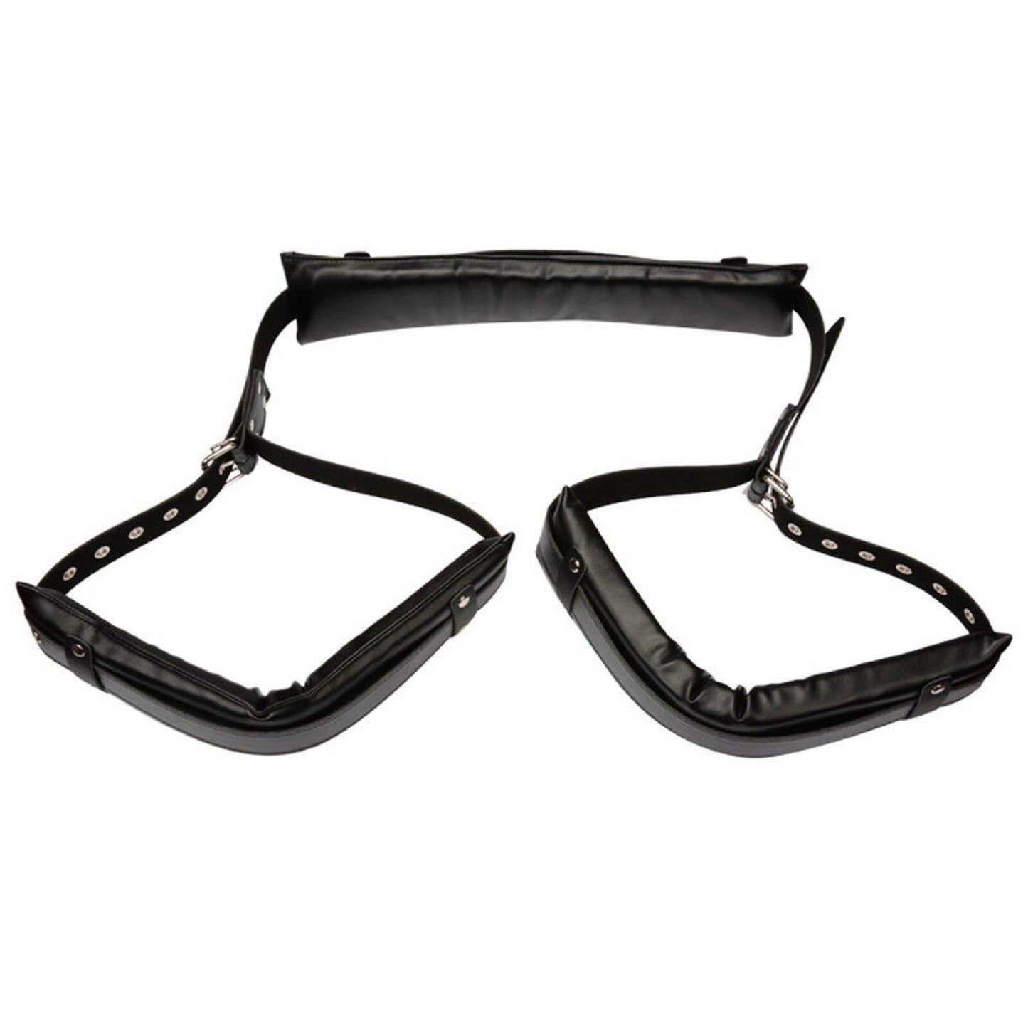 BDSM Fetish Set Bondage Restraint Neck Leg Open Strap PU Leather Adult Sex Toy
