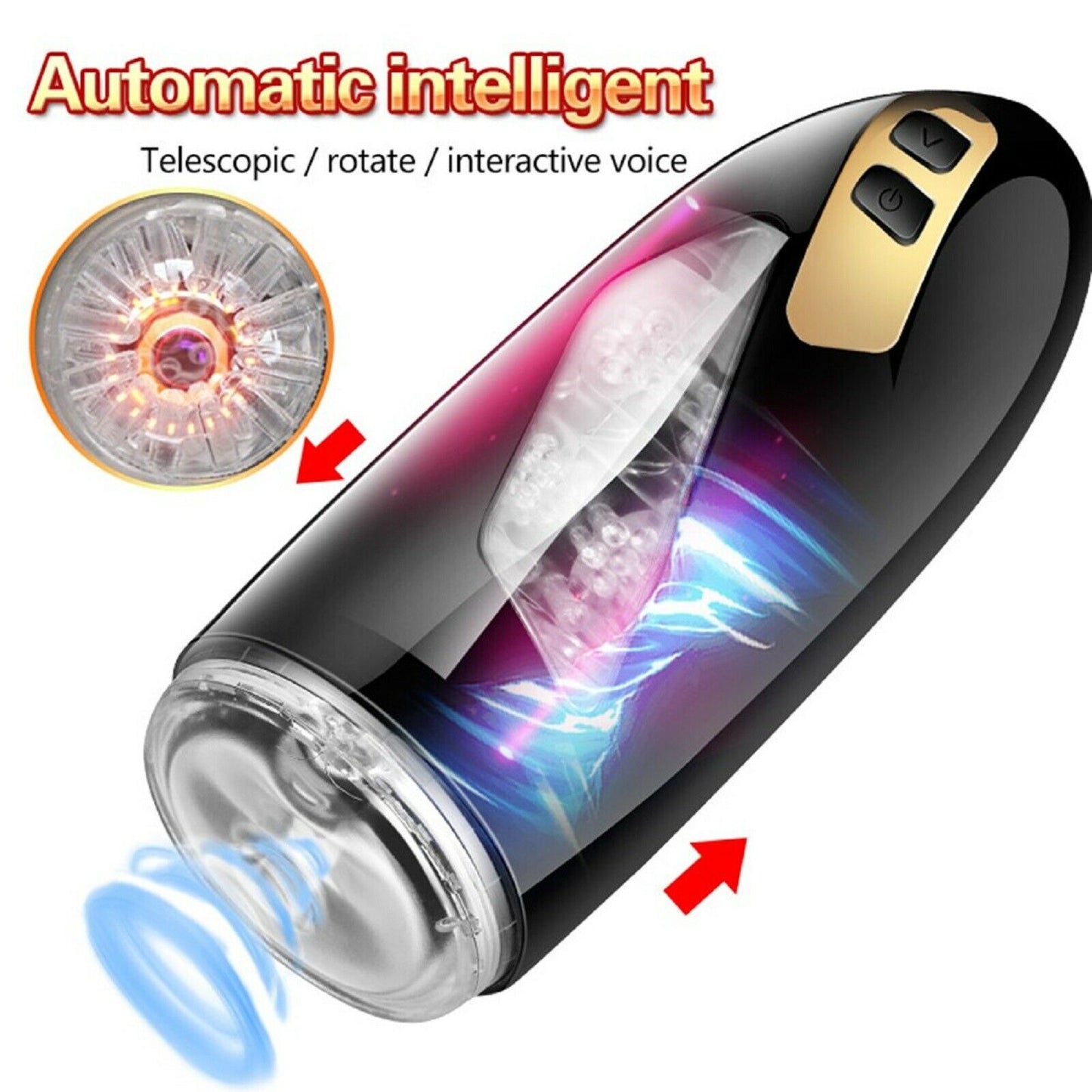 Auto Male Masturbator Pussy Automatic Telescopic Hands Free Masturbation Sex Toy