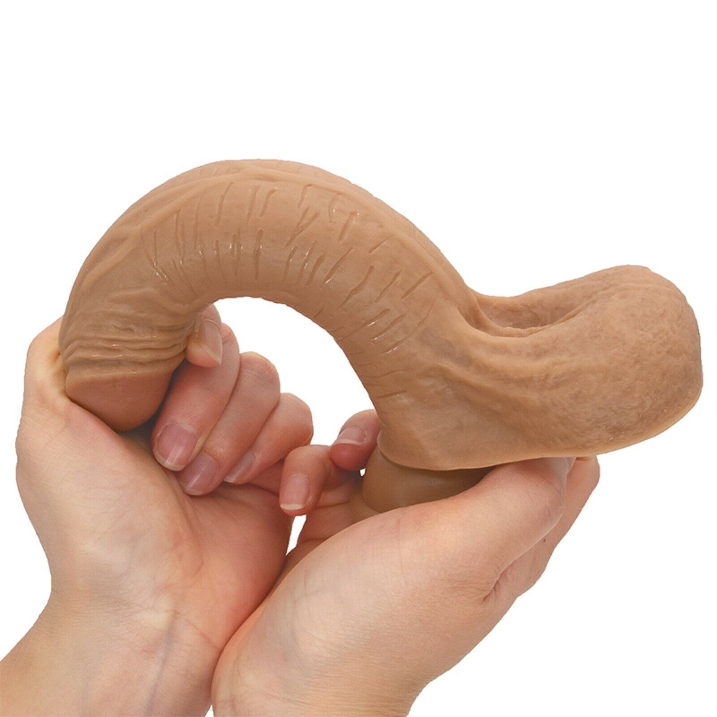 7.3" Realistic Dildo Dong Penis Big Cock Suction Cup Head Balls Adult Sex Toy
