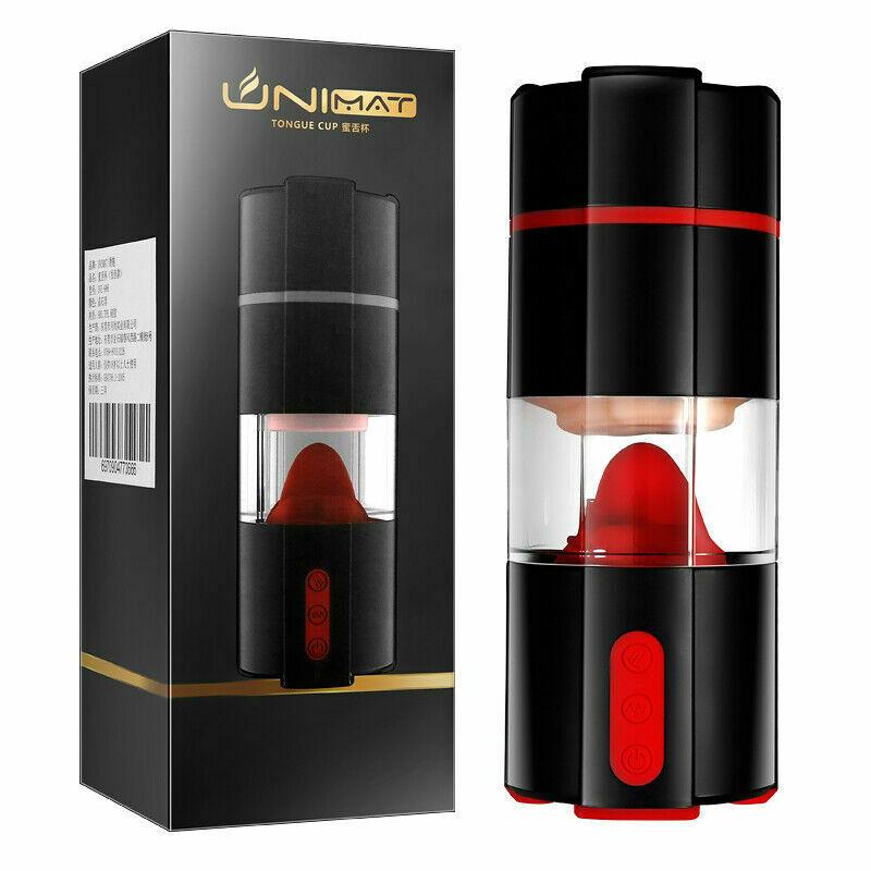 Male Masturbator Cup Auto Lick Vibrating Pussy Masturbation Stroker Oral Sex Toy