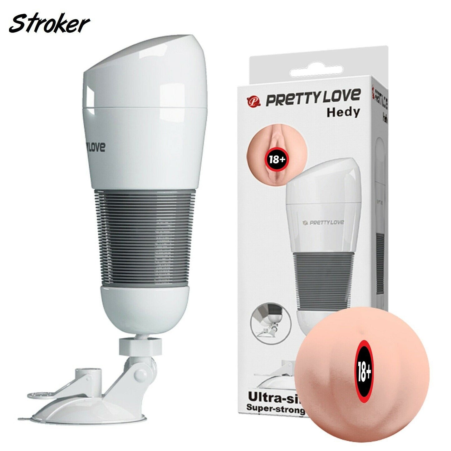 Male Masturbator Pussy Anal Oral Vagina Stroker Hands Free Suction Cup Sex Toy