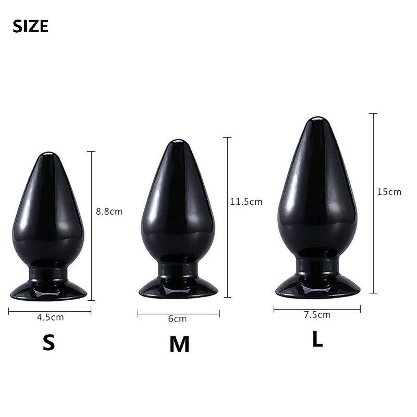 3 Pack Anal Large Butt Plug Dong Butt Plug Anal Beads Dildo Prostate Sex Toy