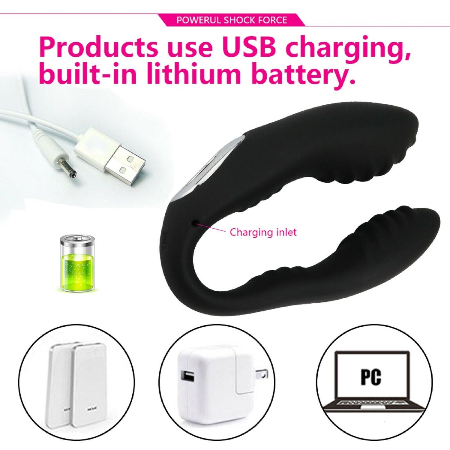 G Spot Vibe U Vibrator Wearable Couples Vibrating Massager USB Adult Sex Toy