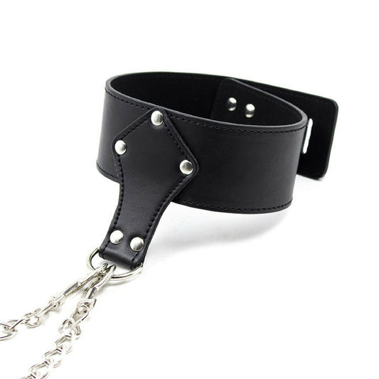 BDSM Bondage Restraint Set Collar With Handcuffs Wrist Metal Choker Sex Toy NEW