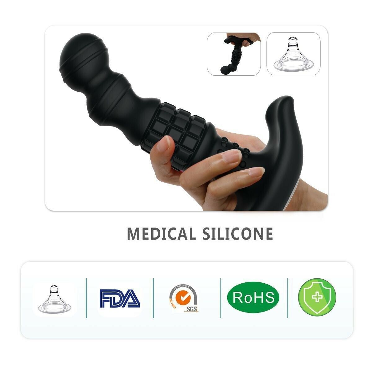 Male Vibrating Prostate Massager Remote Large Anal Plug Vibrator Mens Sex Toy