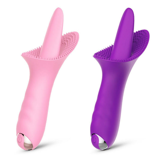 Licking Tongue Clitoris Vibrator Dildo G-Spot Nipple Clit Stimulator USB Sex Toy