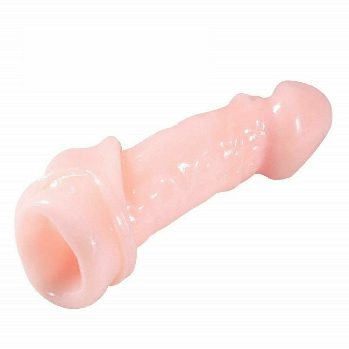 Realistic Penis Extender Sleeve Delay Cock Extension Men Ring Girth Sex Toy