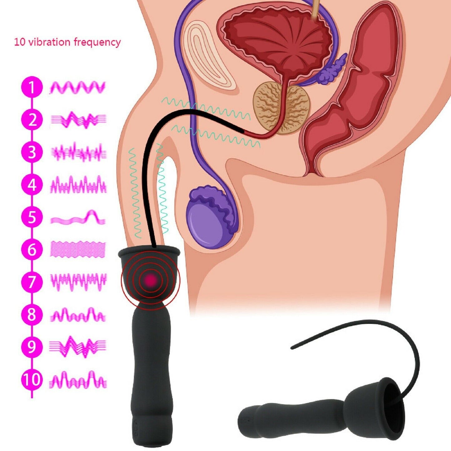 16 Mode Vibrating Male Masturbator Urethral Sound Penis Plug Vibrator Sex Toy