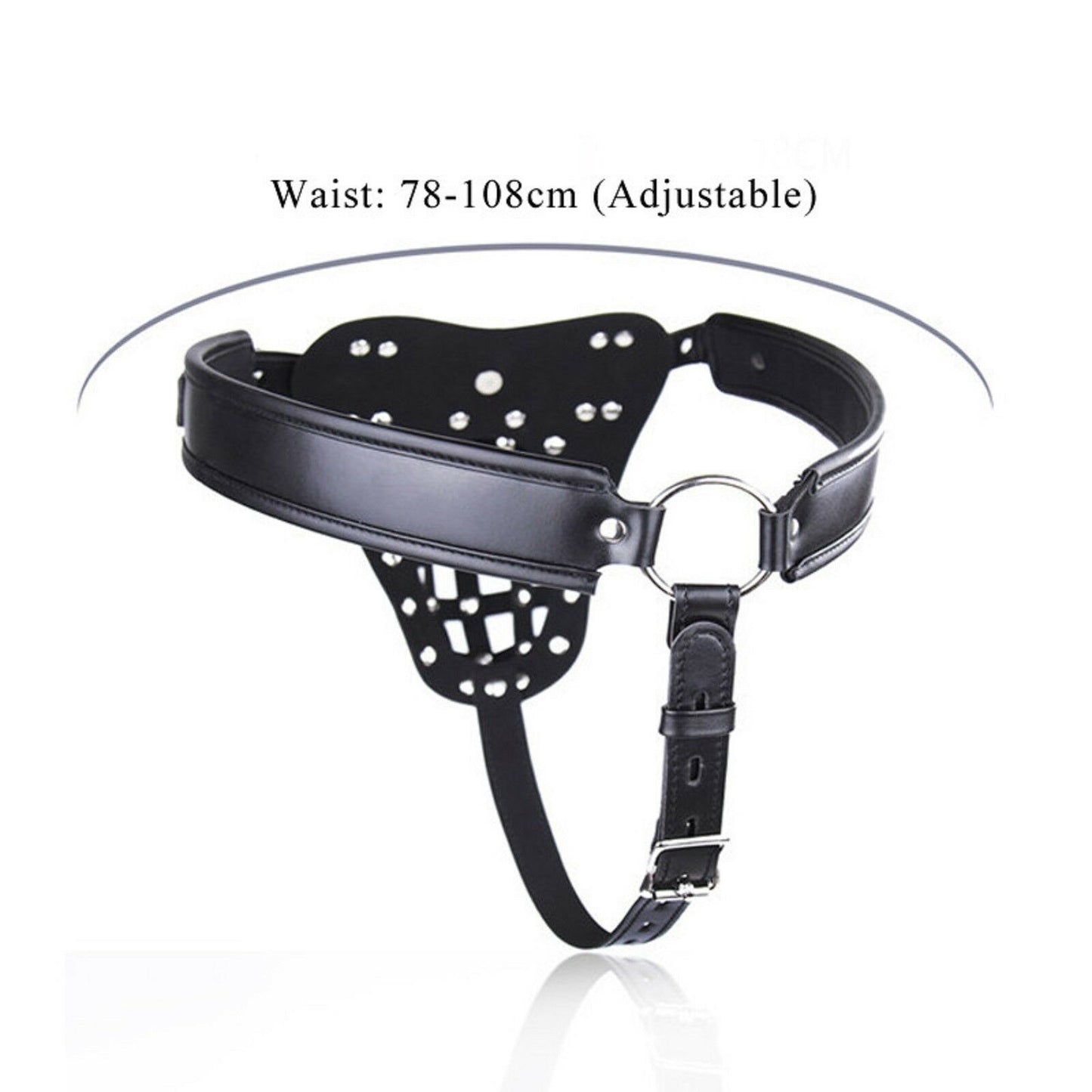 Male Chastity Cock Cage Belt Bondage BDSM G String Thong Faux Leather Sex Toy