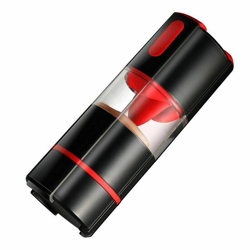 Male Masturbator Cup Auto Lick Vibrating Pussy Masturbation Stroker Oral Sex Toy