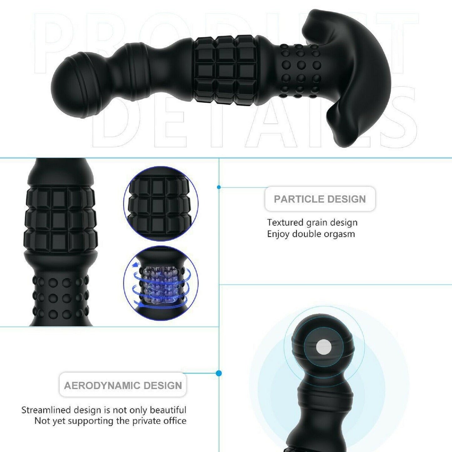 Male Vibrating Prostate Massager Remote Large Anal Plug Vibrator Mens Sex Toy