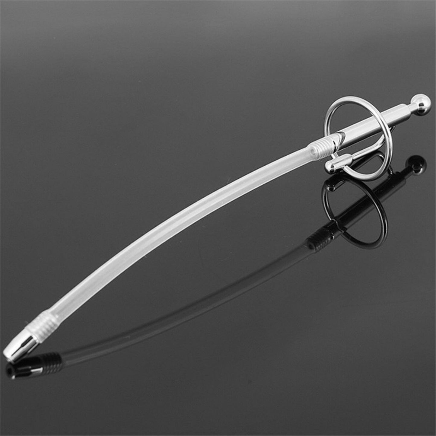 Stainless Steel Cum Thru Flexible Penis Plug Cock Ring Urethral Sound Catheter