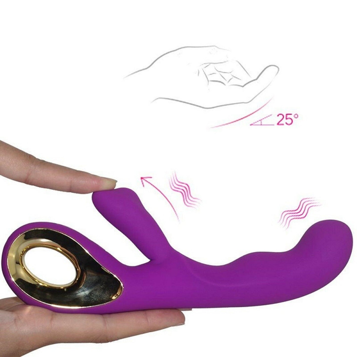 Rabbit Clit Vibrator Dildo G-Spot Clitoris Rechargeable Wand Female Anal Sex Toy