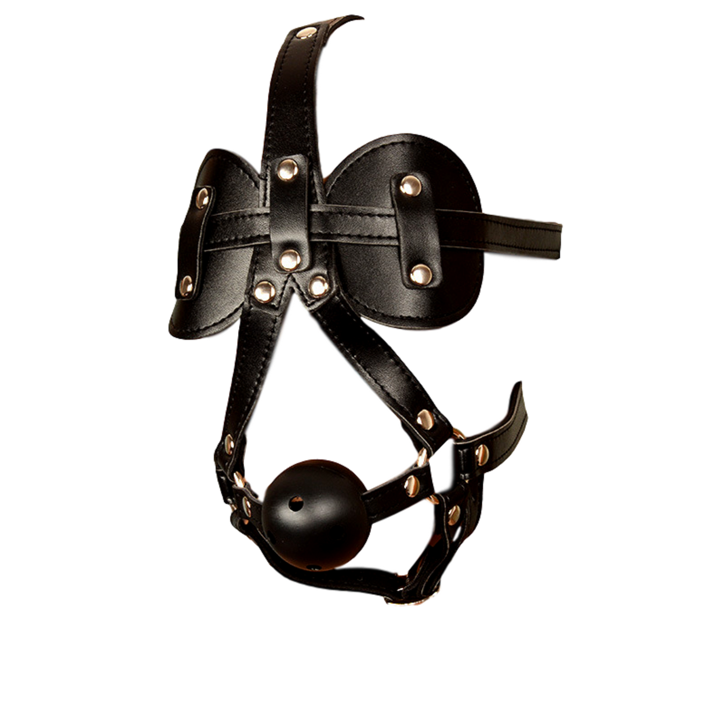 BDSM Bondage Mouth Gag Ball Blindfold Fetish Set Full Head Harness Sex Toy NEW