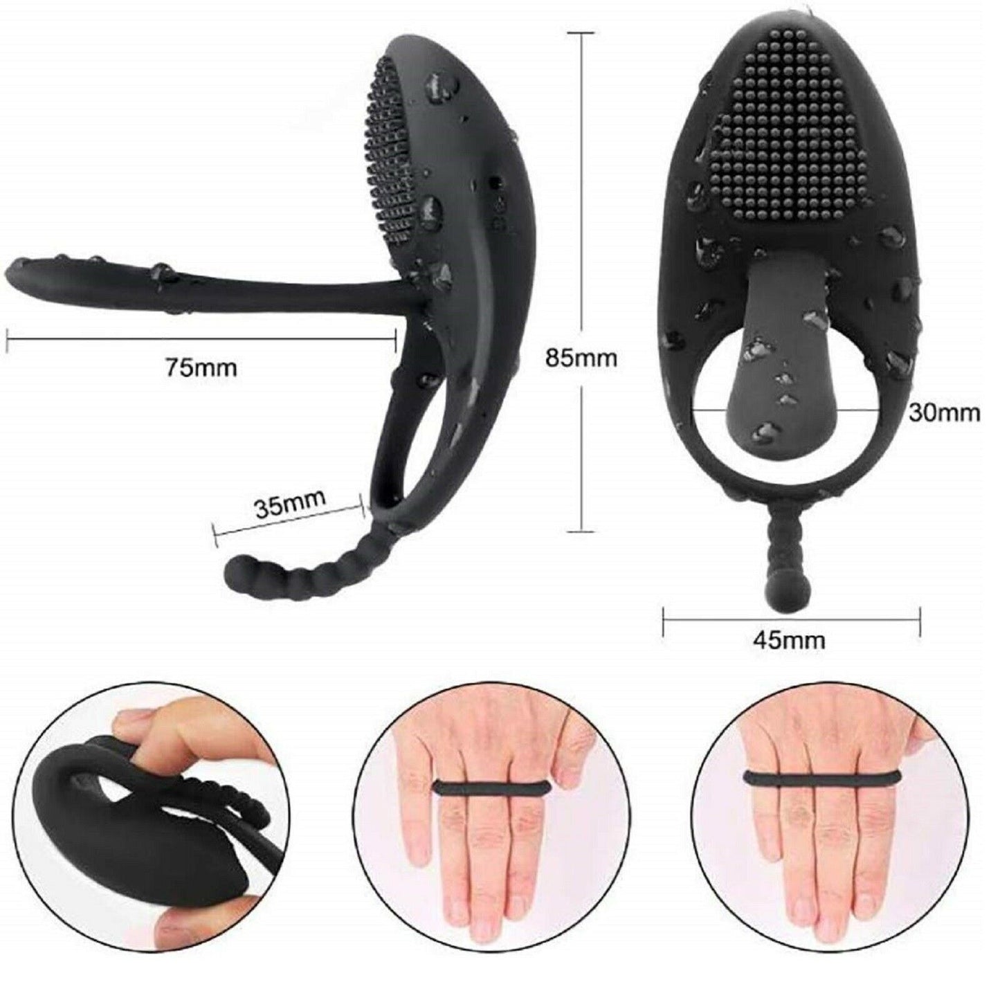 Vibrating Cock Ring Couples Vibe G-Spot Clit Penis Vibrator USB Massager Sex Toy