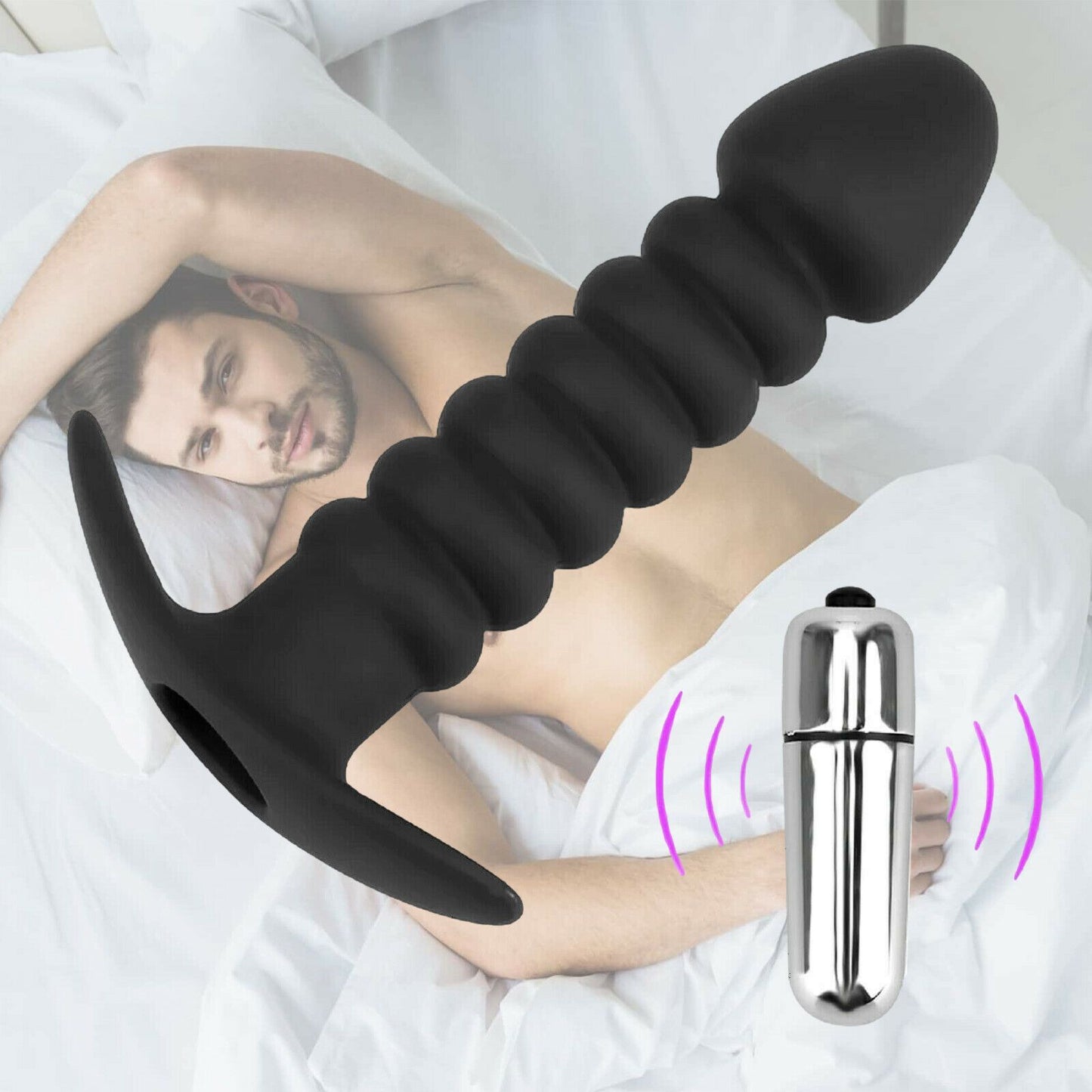 Vibrating Prostate Massager Anal Bead Dildo Butt Plug Male Vibrator Mens Sex Toy